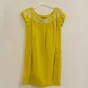 DKNY Women’s Yellow Embroidered Dress